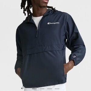Champion Stadium Navy blue Packable windbreaker Jacket Script Logo Men’s Size L